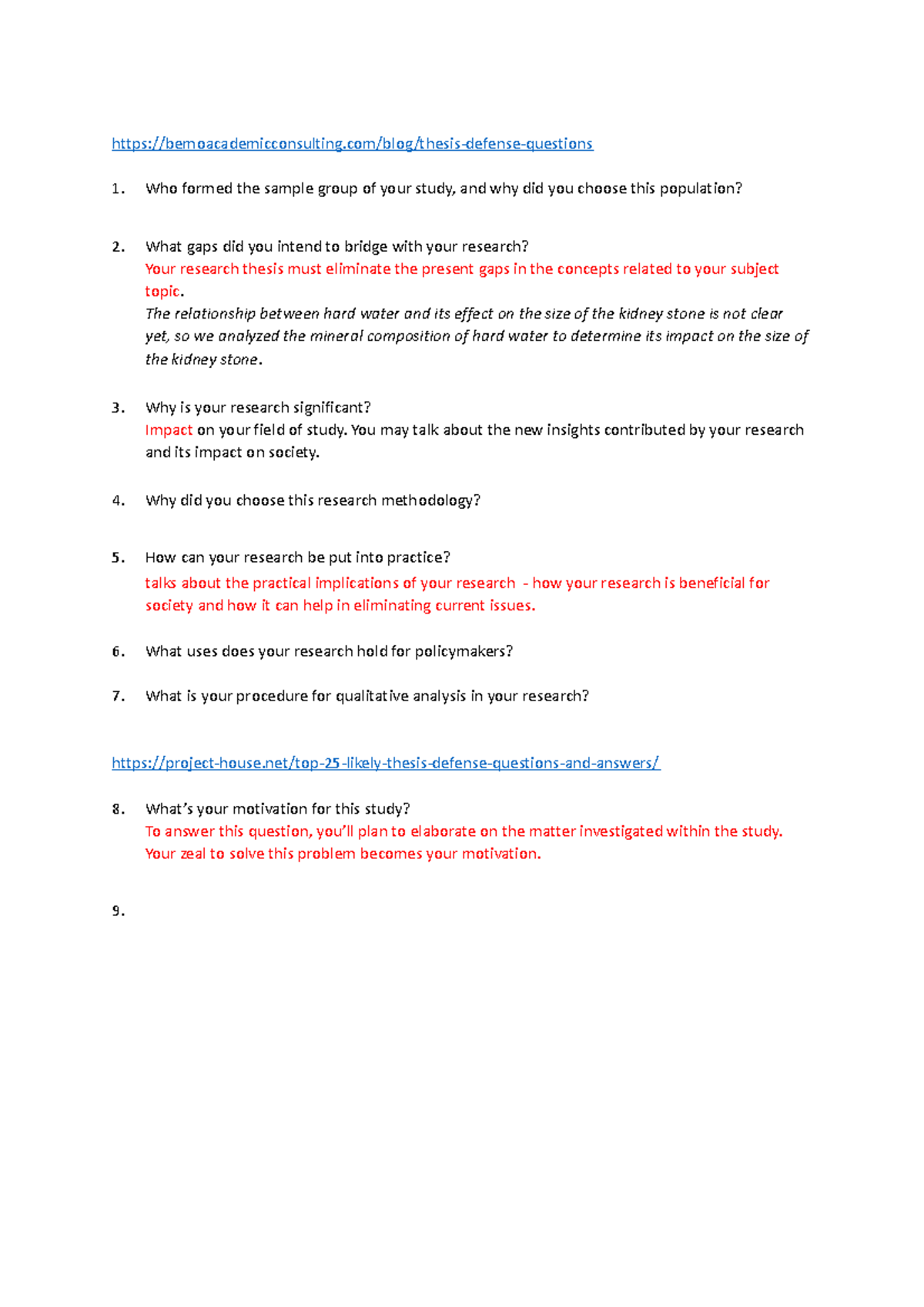 Possible Questions FOR PD - bemoacademicconsulting/blog/thesis-defense ...
