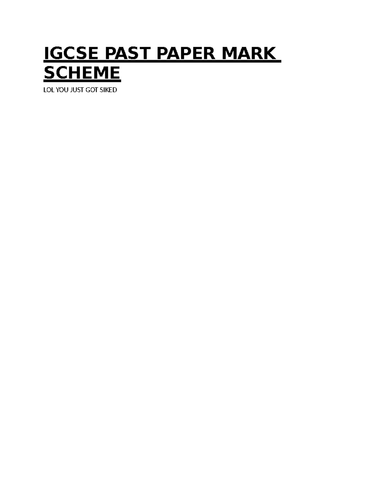 Igcse PAST Paper MARK Scheme - English - IGCSE PAST PAPER MARK SCHEME ...