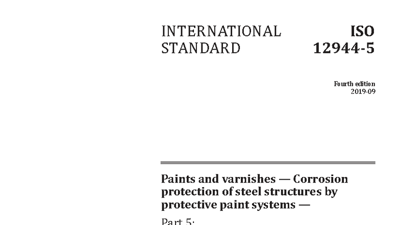 ISO 12944-5: Corrosion Protection of Steel Structures - Protective ...