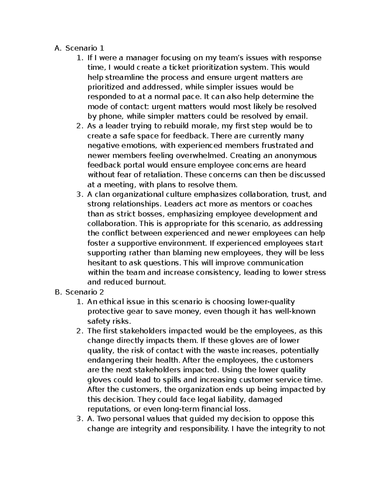 D072 PA Task 1 - Managerial Strategies for Team Improvement - Studocu