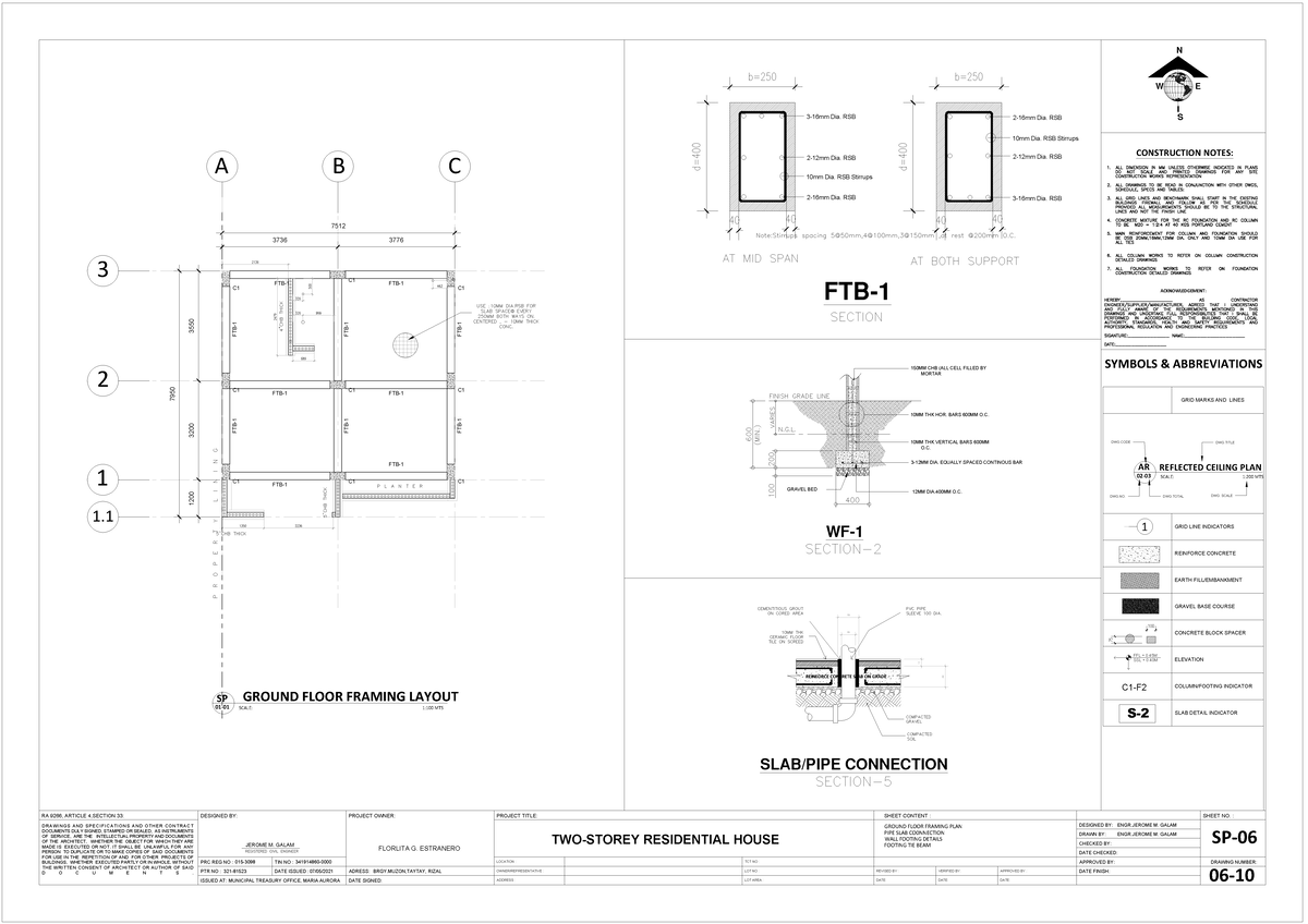 6 - Design and Consultation: Ground Floor Framing Plan and Details ...