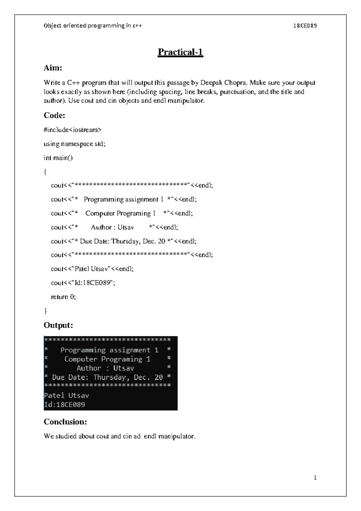 C++ Programming Practicals for CP1: Concepts and Code Explanations ...