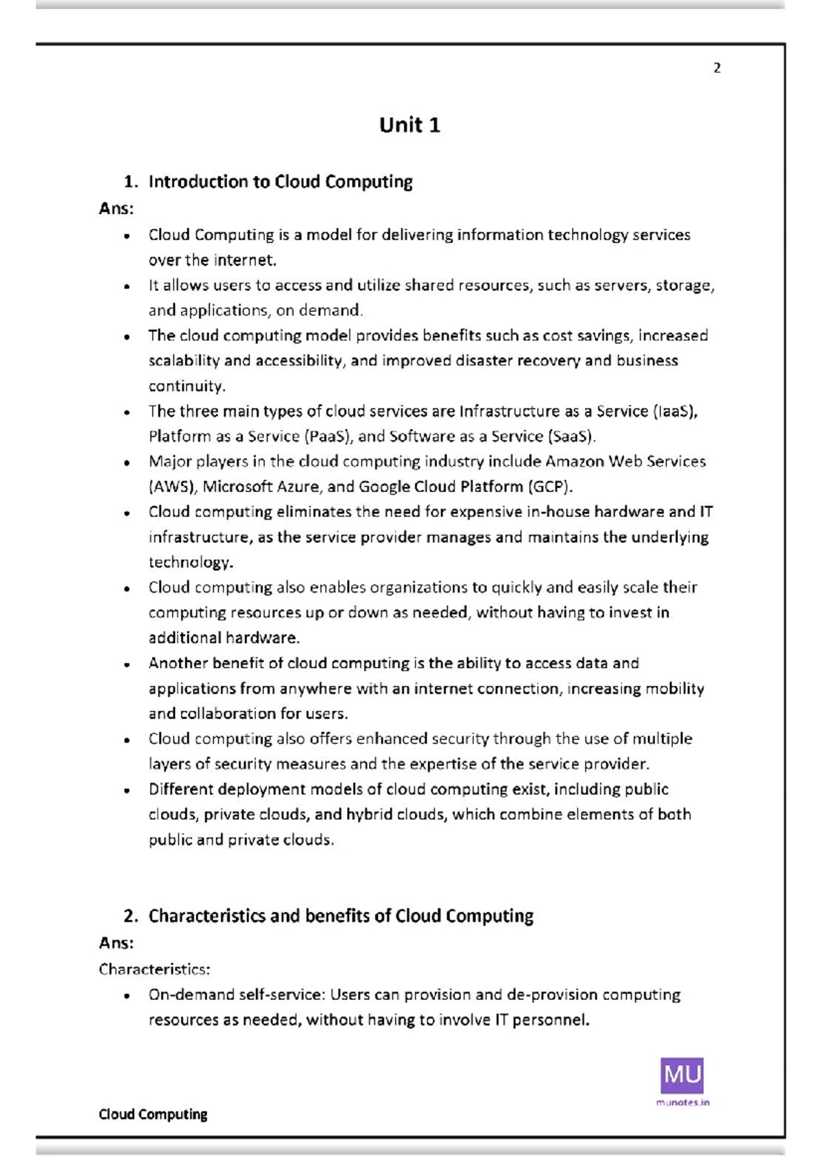 AWS EC2 Instance Types and Features - Study Notes - Studocu