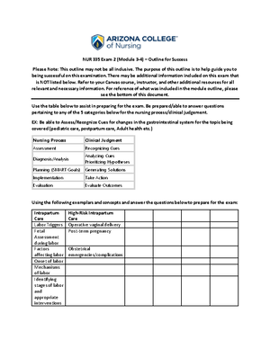 NUR 336 Exam 4 Study Guide - 08 - NUR 336 Exam 4 (Modules 8 - 10 ...