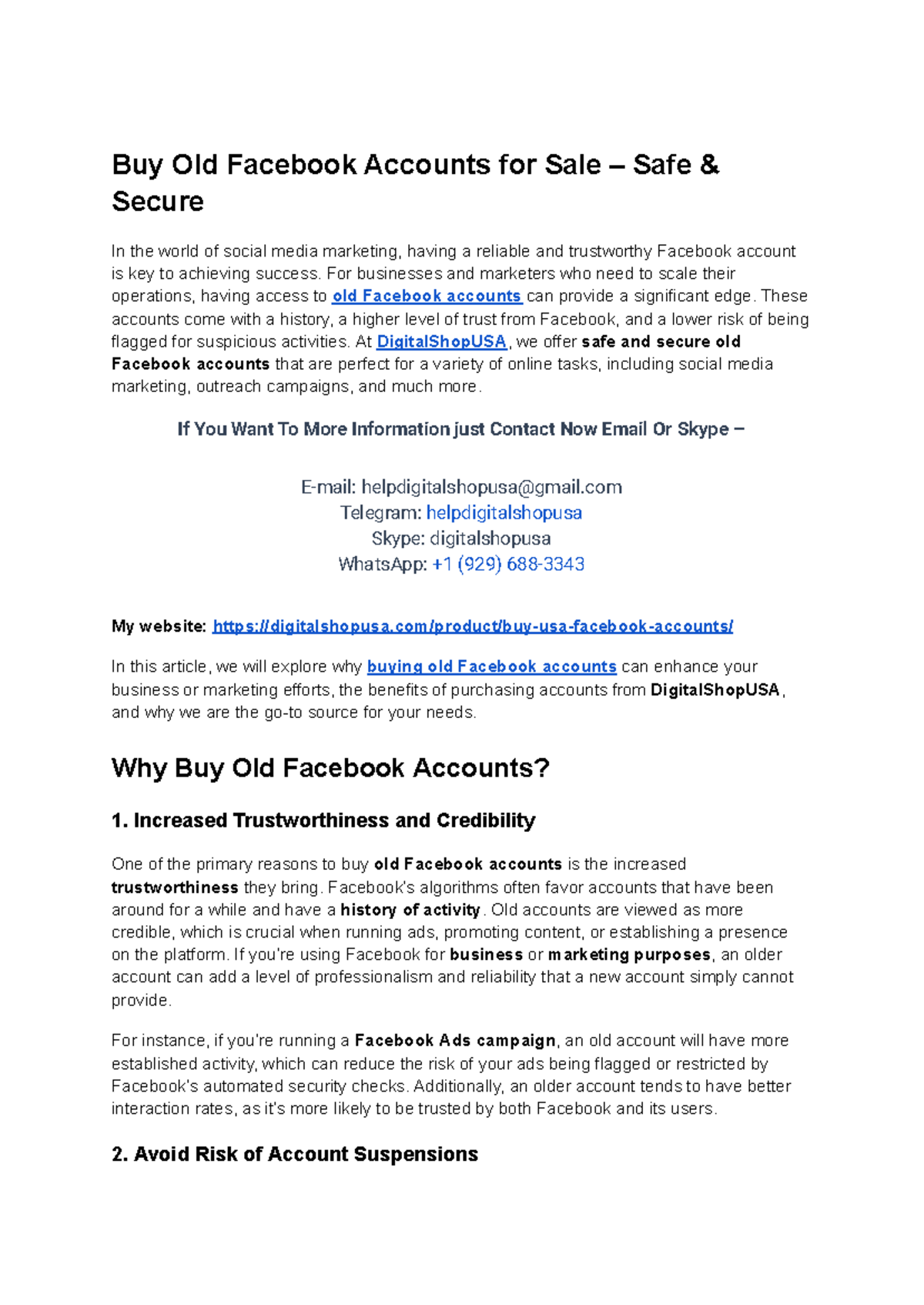 Buy Old Facebook Accounts for Sale - Safe & Secure - For businesses and ...
