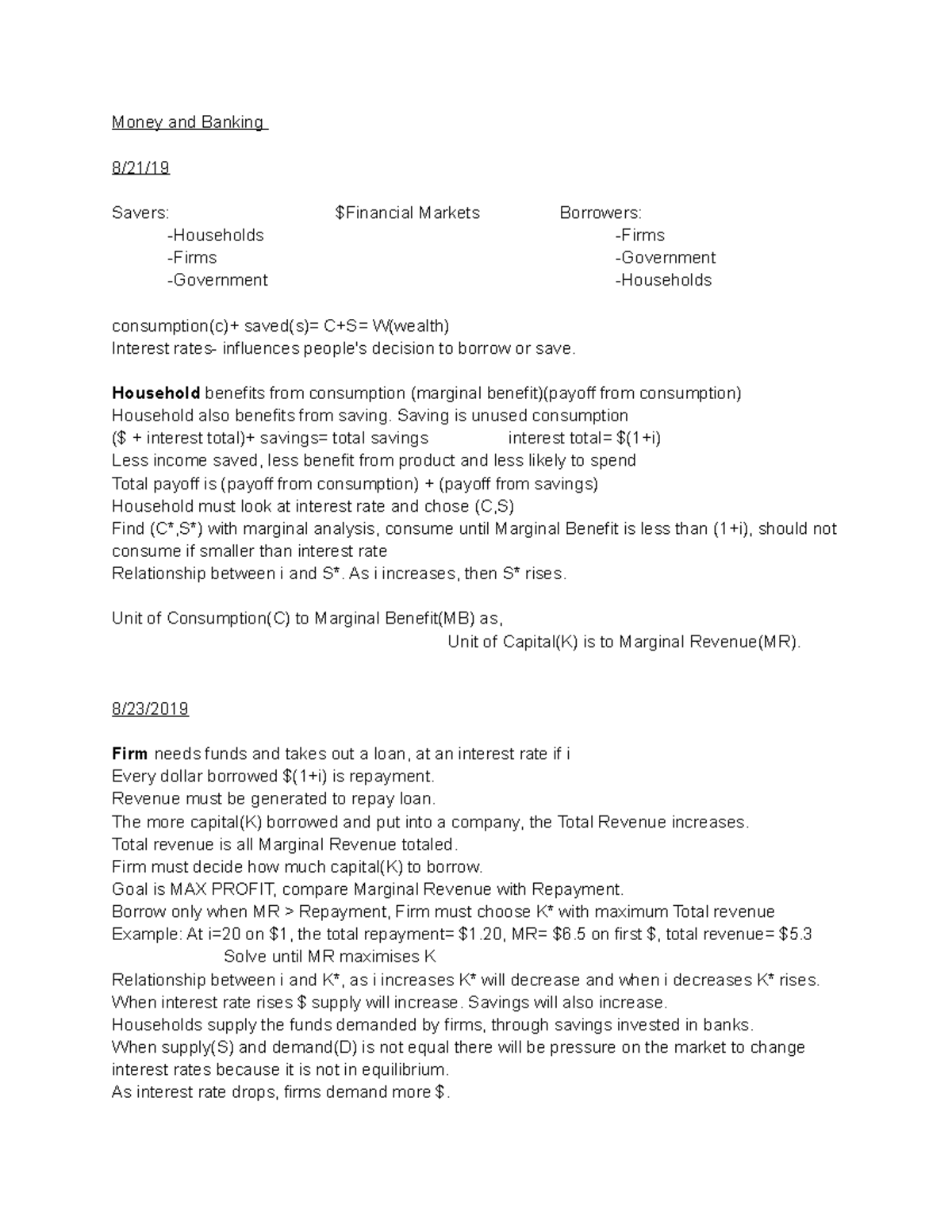 Money and Banking Course Notes: Key Concepts and Analysis - Studocu