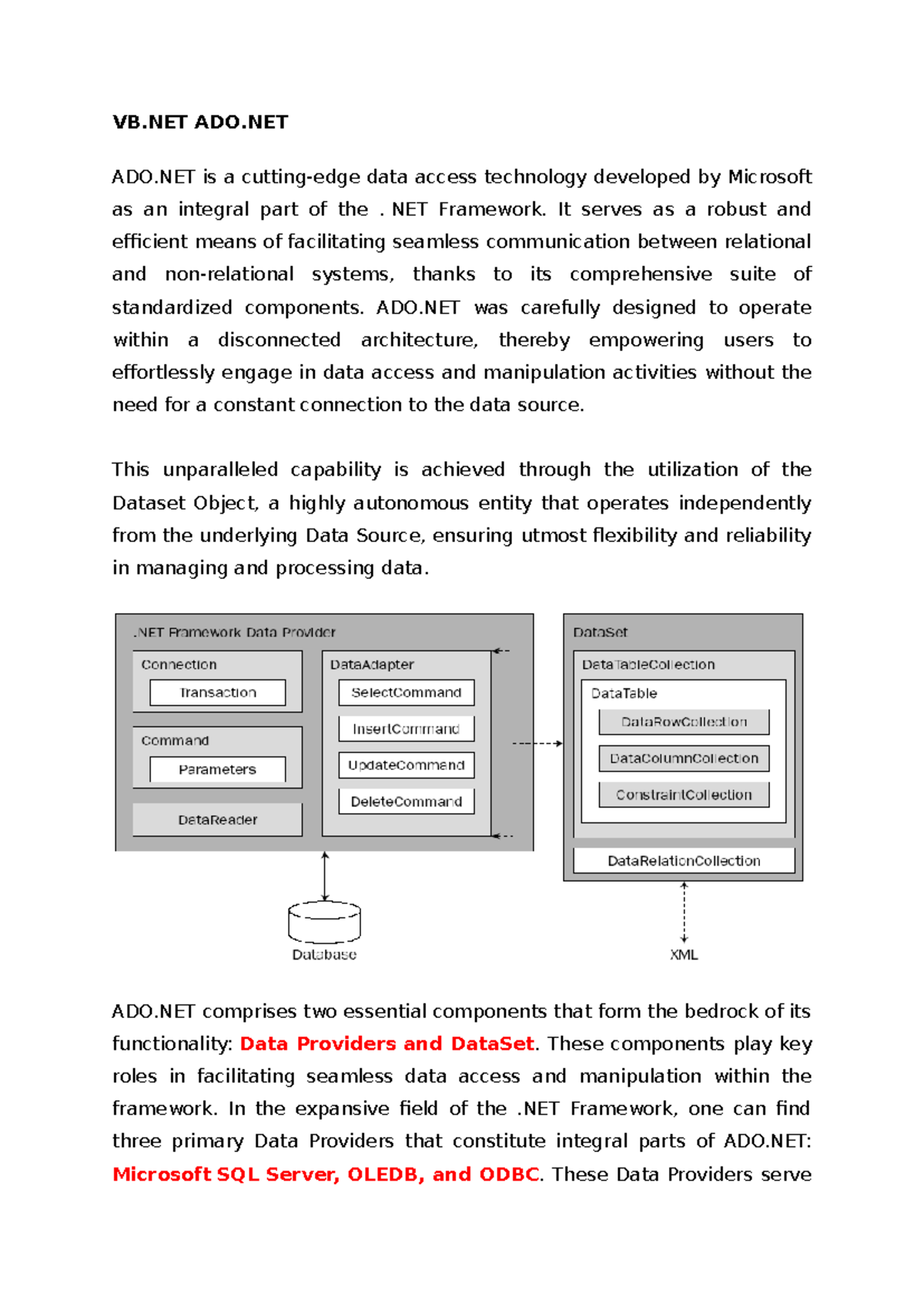 VB.NET ADO.NET: Comprehensive Data Access Notes - Studocu