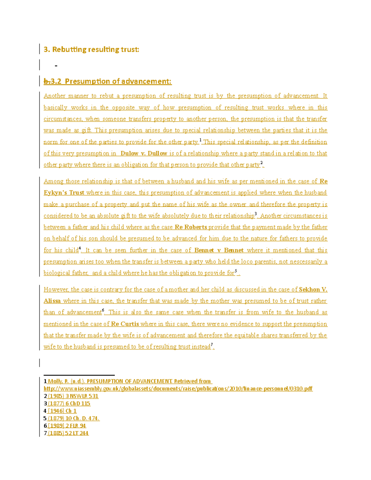 Rebutting Resulting Trust: The Presumption of Advancement Explained ...