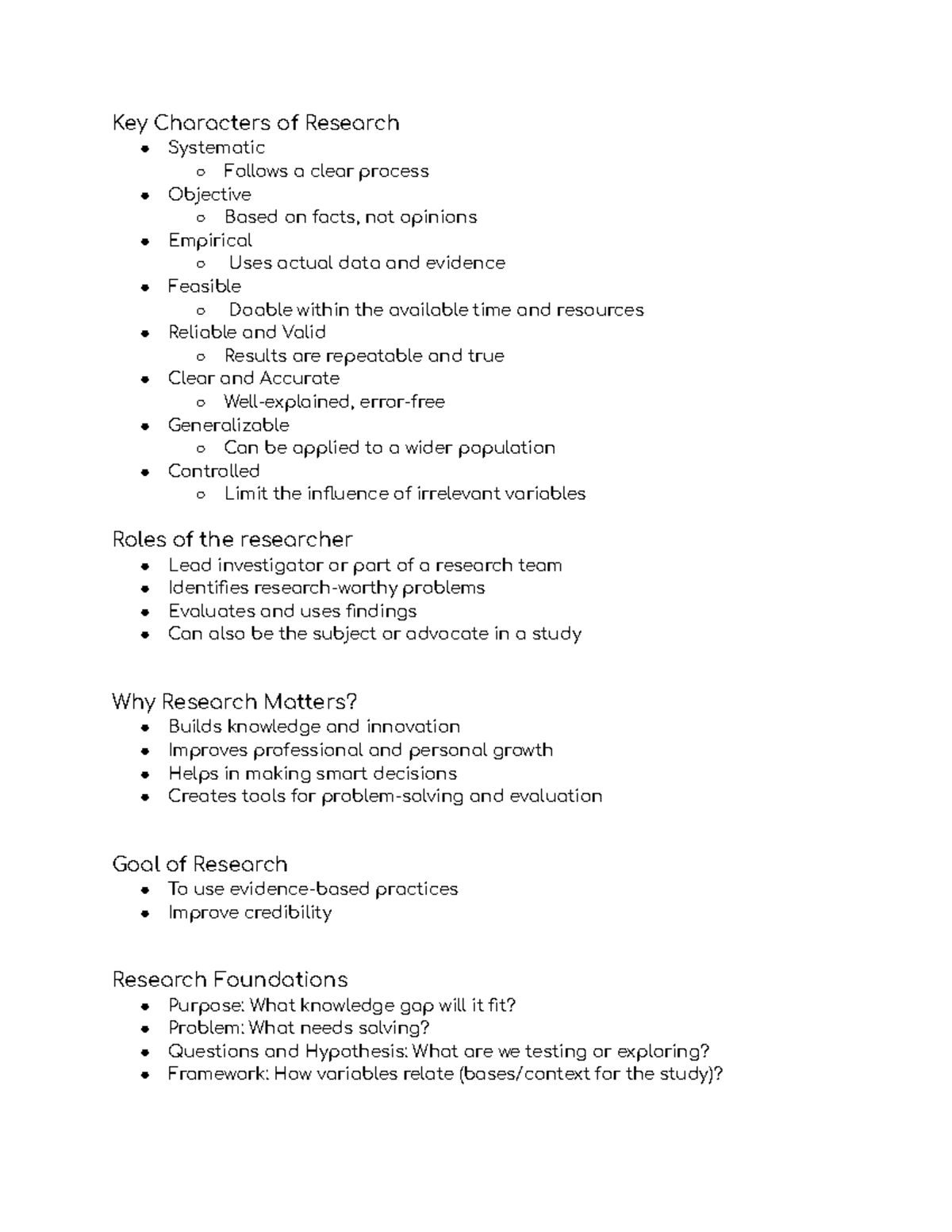 Research Reviewer - Key Concepts and Methodologies in Research - Studocu