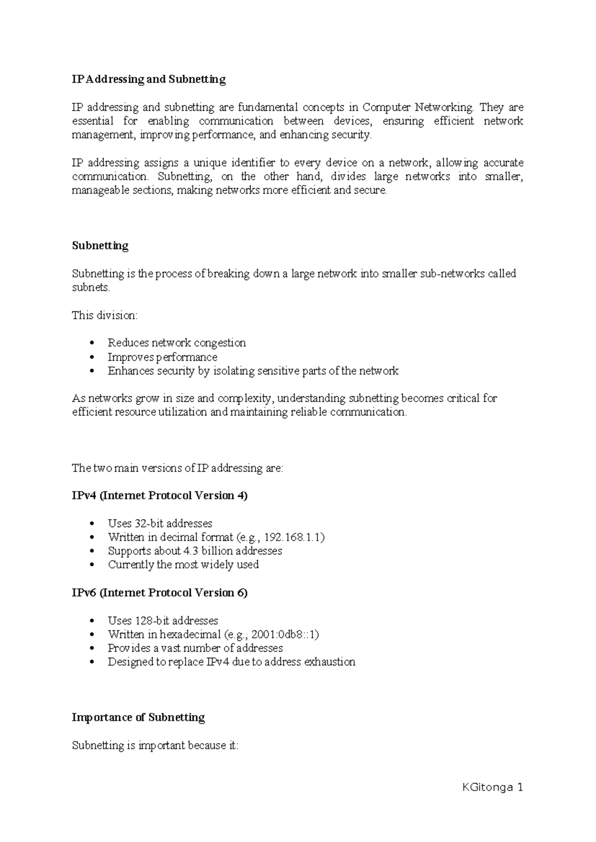 Lesson 11: IP Addressing and Subnetting Fundamentals - Studocu