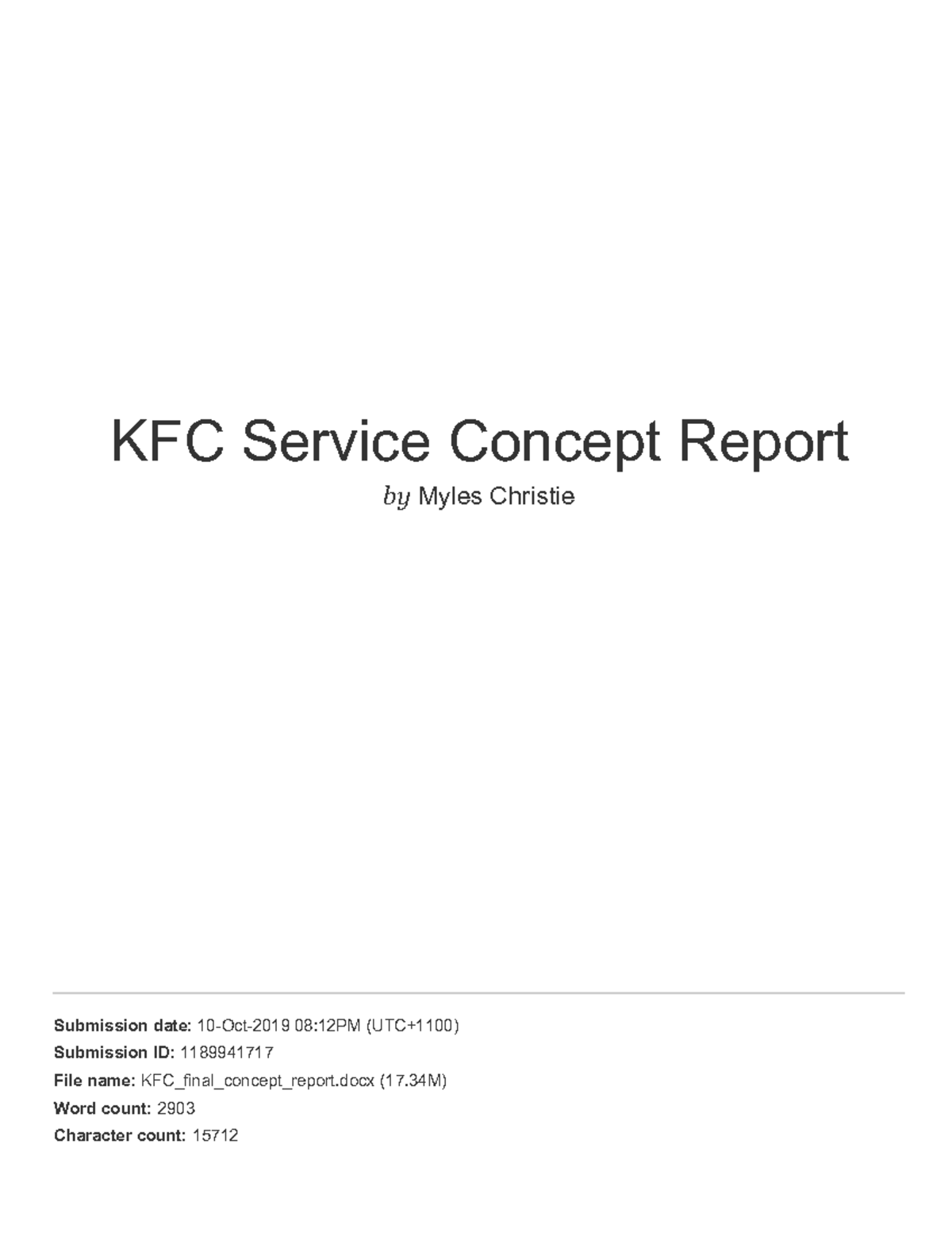 KFC Service Concept Report - Detailed Analysis & Findings - Studocu