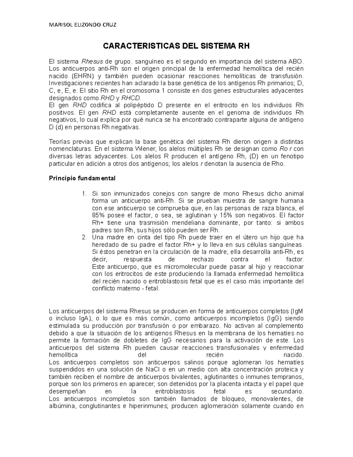 Características del Sistema Rhesus (Rh) y sus Implicaciones Clínicas ...