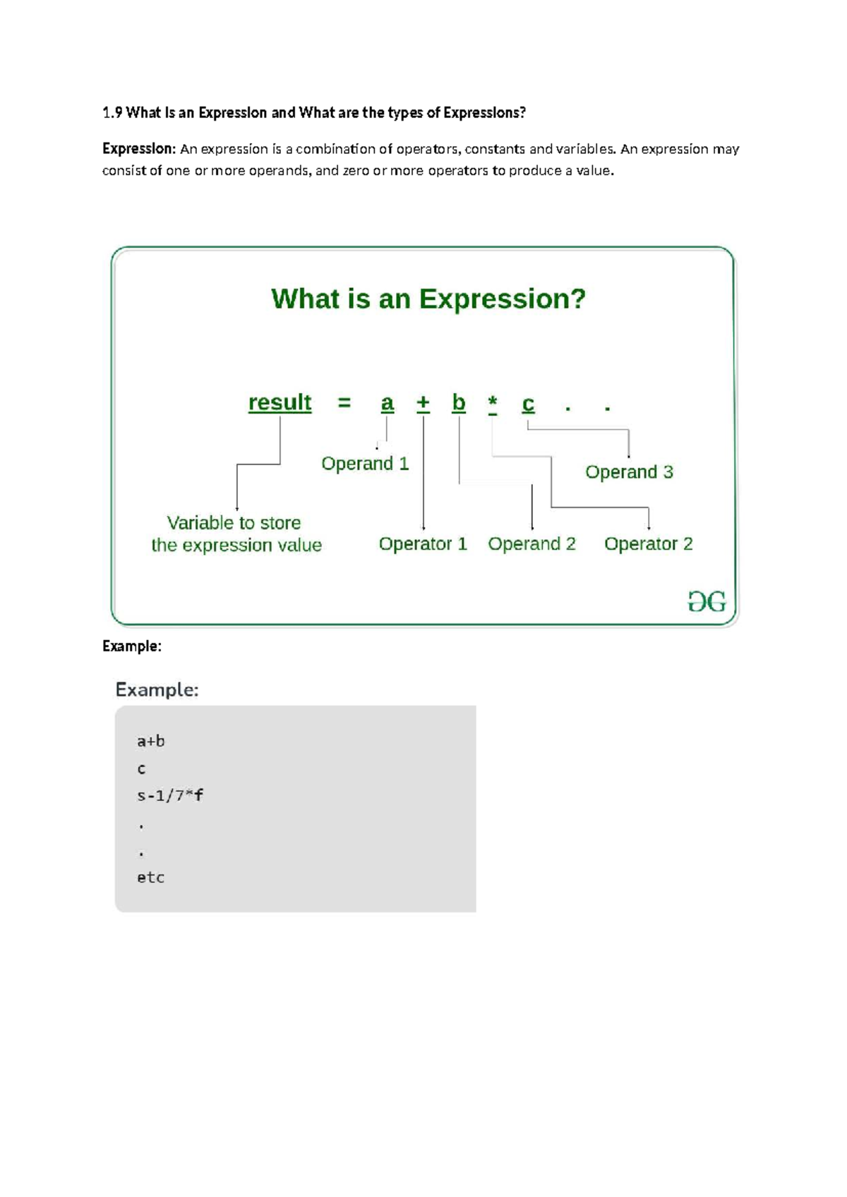 C++ Expressions: Types and Examples of Expressions Explained - Studocu