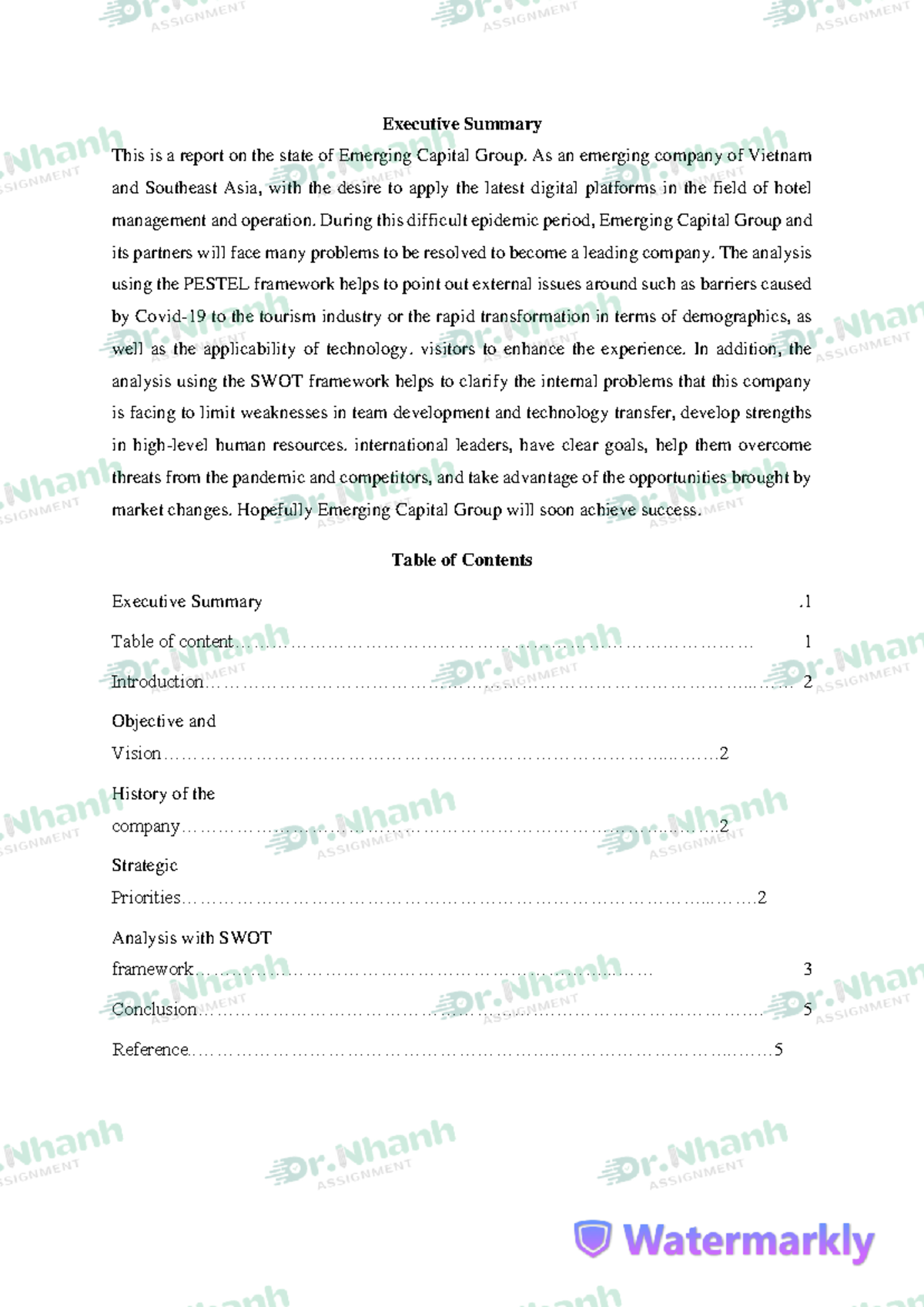 (Sample DI) Assignment-1 Individual Environmental Analysis BUSM4549 ...