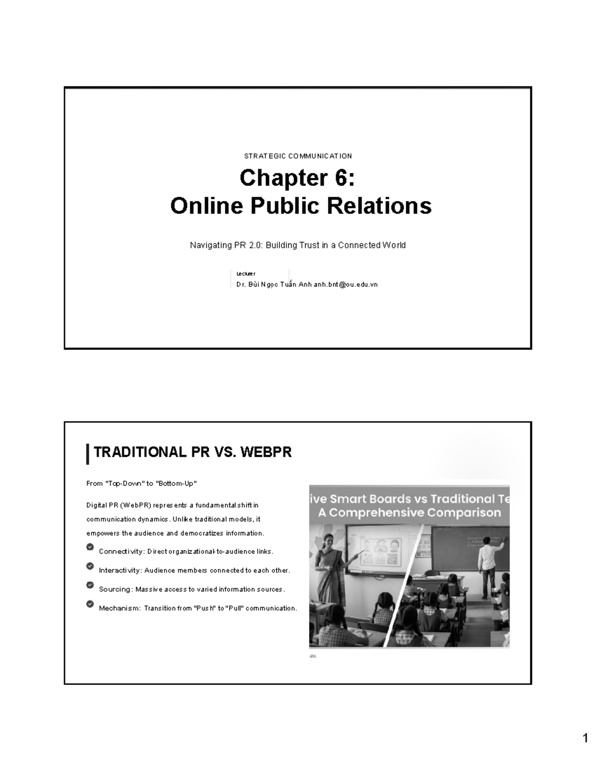 STRATEGIC COMMUNICATION Chapter 6: Online PR 2.0 and Trust Building ...