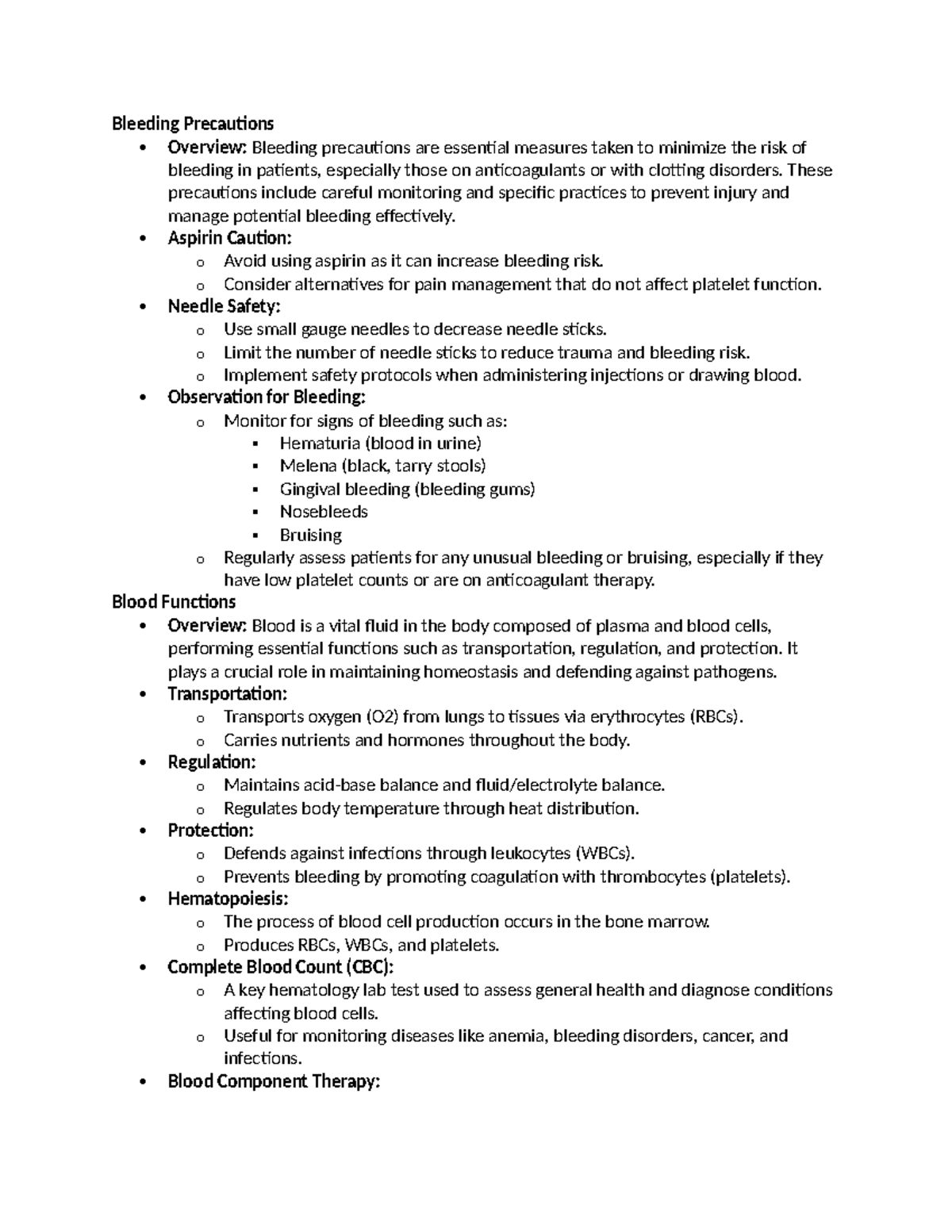 Bleeding Precautions and Blood Management: Essential Guidelines for ...
