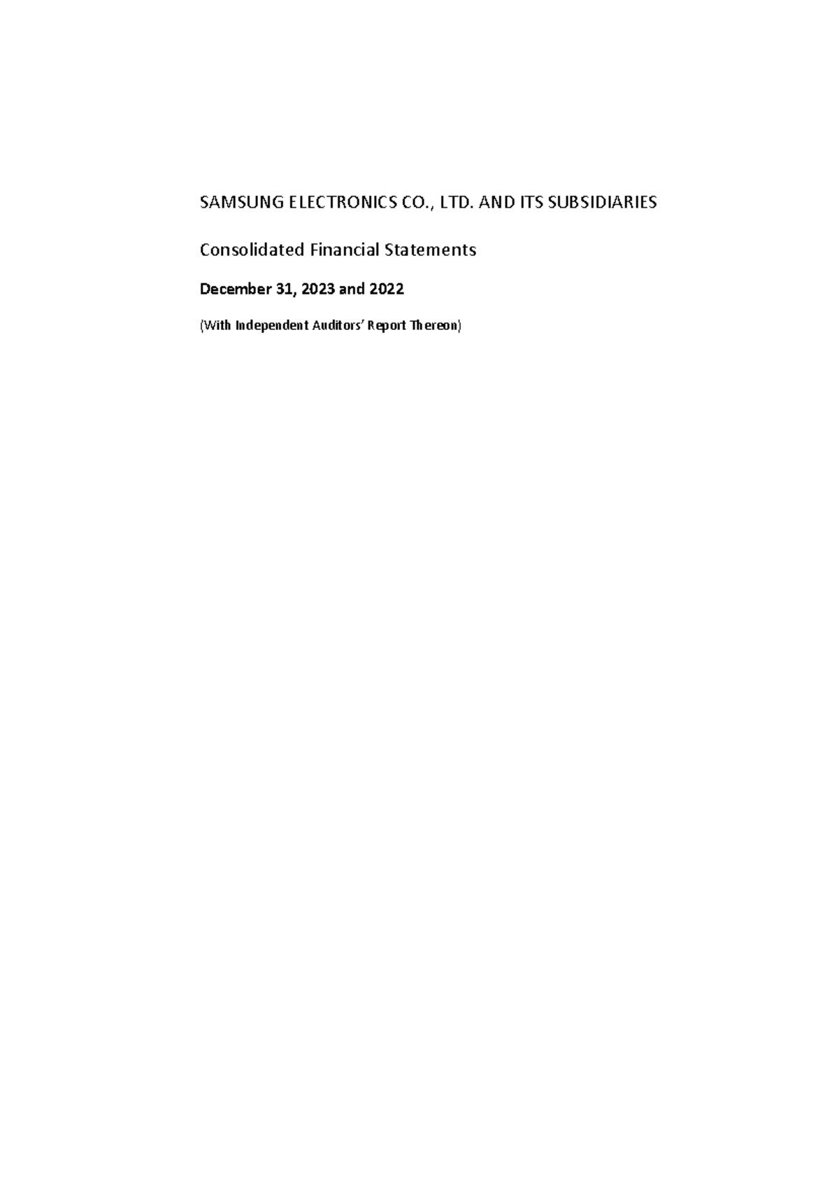 Consolidated Financial Statements Audit Report: Q4 2023 Review - Studocu
