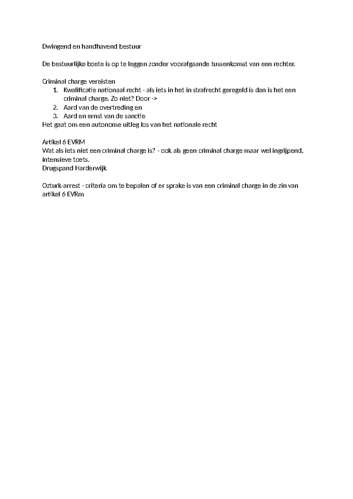 HC 2 - Bestuurlijke Boete en Criminal Charge Criteria - Studeersnel