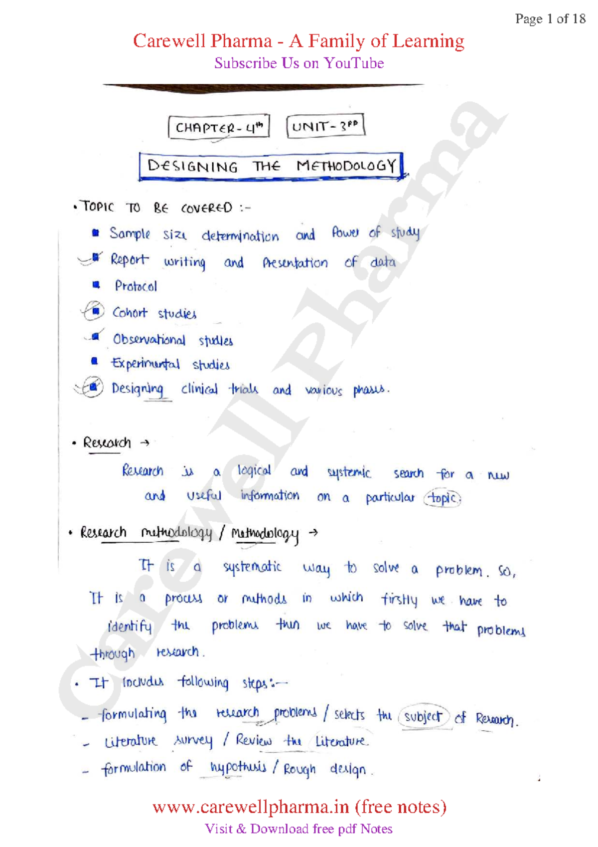 Chapter 4: Biostatistics & Research Methodology - B Pharmacy 8th Sem ...