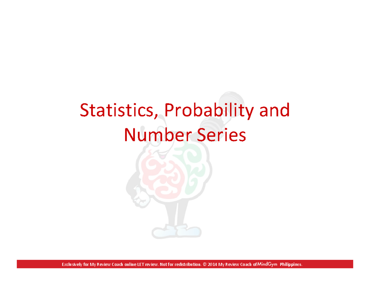 Mind Gym MATH 101: Stats, Probability & Number Series Lecture Notes ...