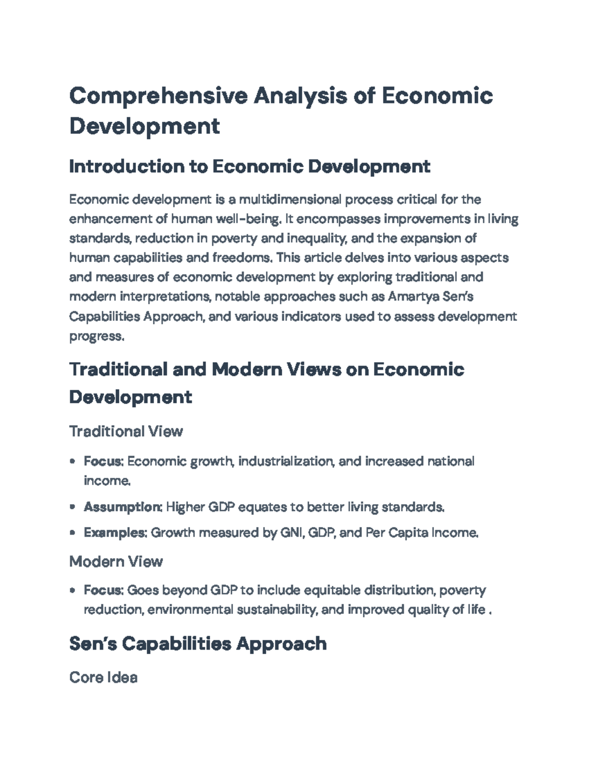 Comprehensive Analysis of Economic Development: Insights and Measures ...