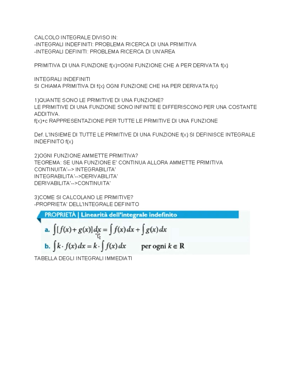 CALCOLO INTEGRALE: INDEFINITI E DEFINITI - INTRODUZIONE - Studocu
