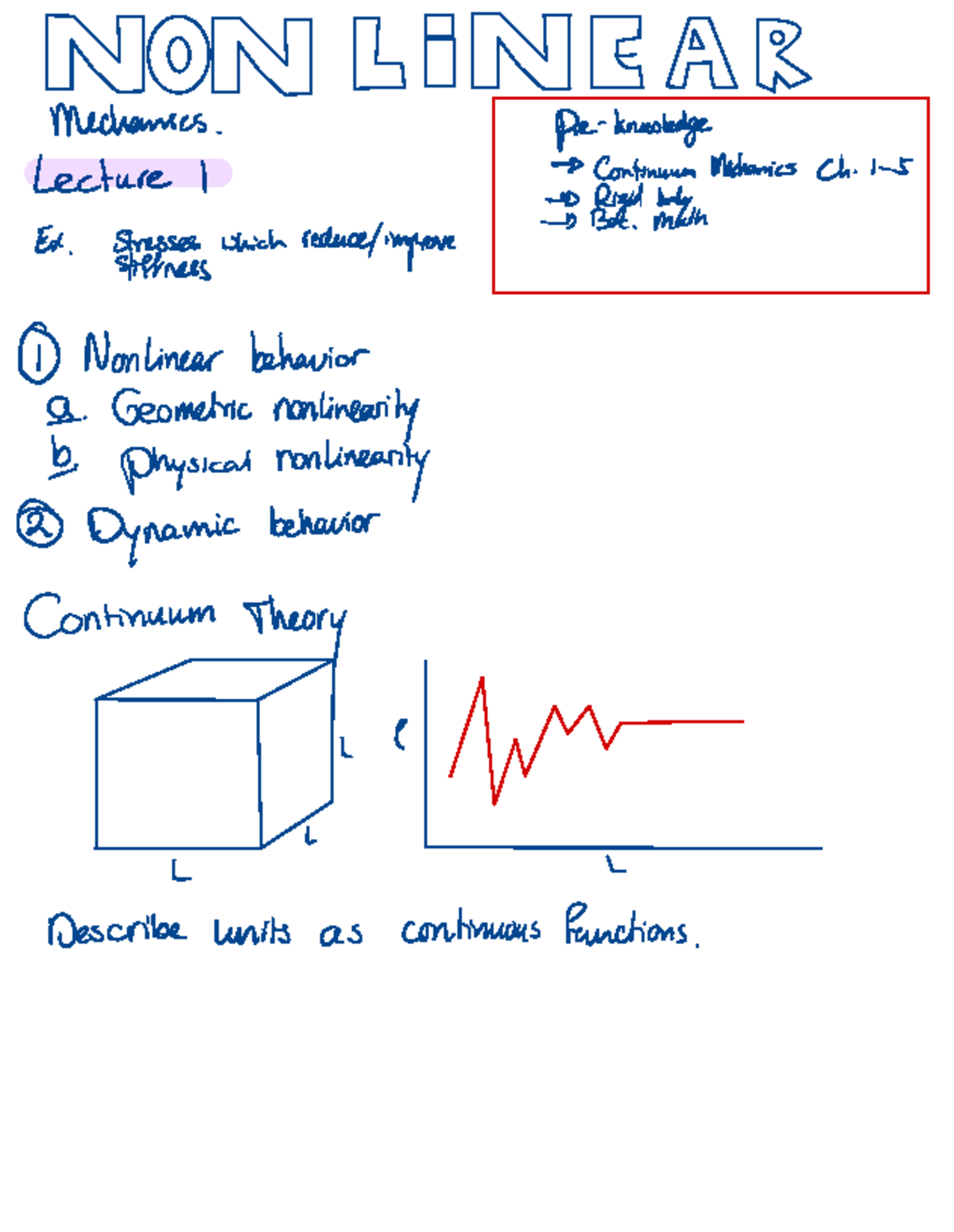 Nonlinear Mechanics Overview | Lecture Notes for MECH 401 - Studeersnel