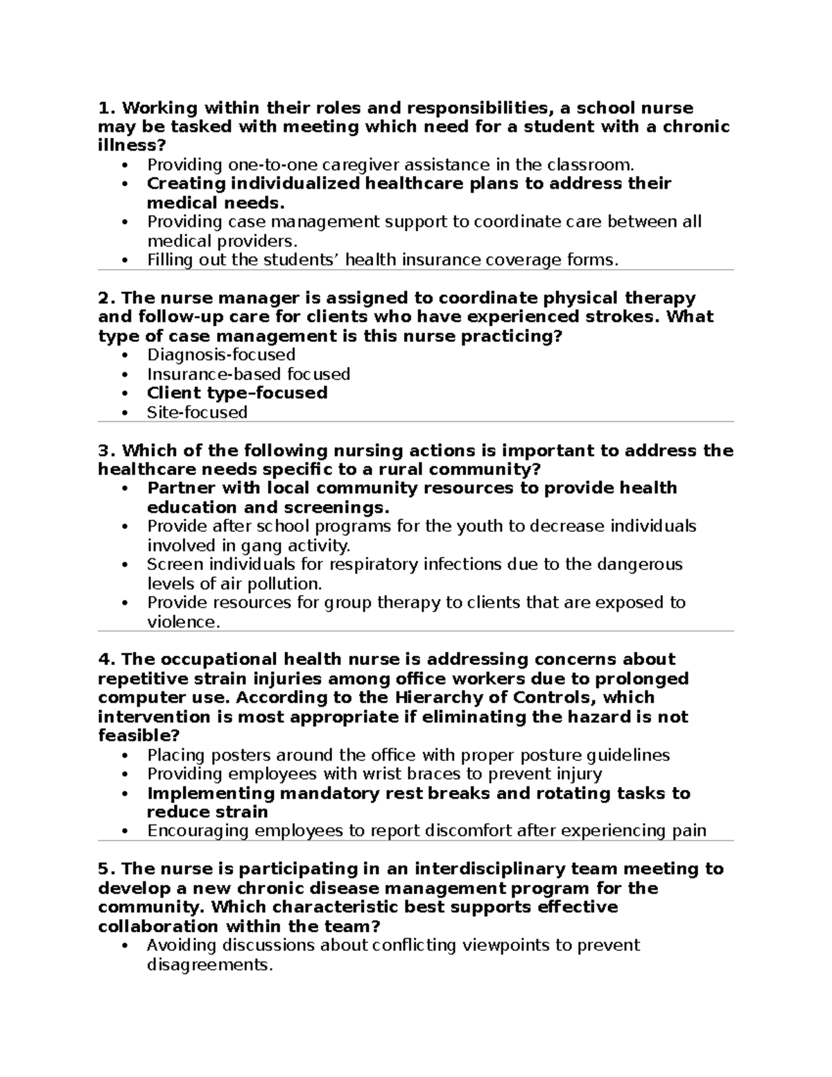 NUR 426 - Exam 4 Study Guide: Key Concepts in Nursing Practice - Studocu