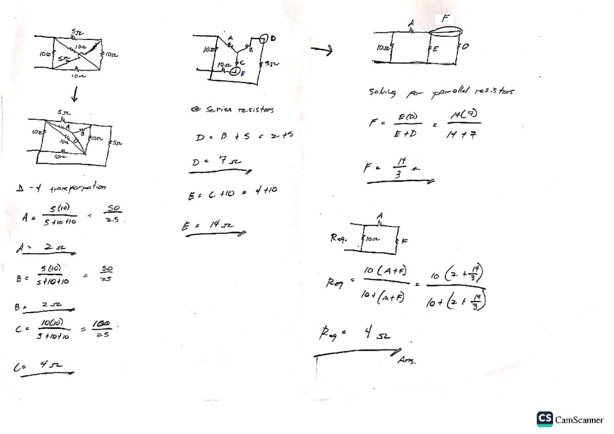 Delta-WYE Transformation Sample Problems: Solving Series & Parallel ...