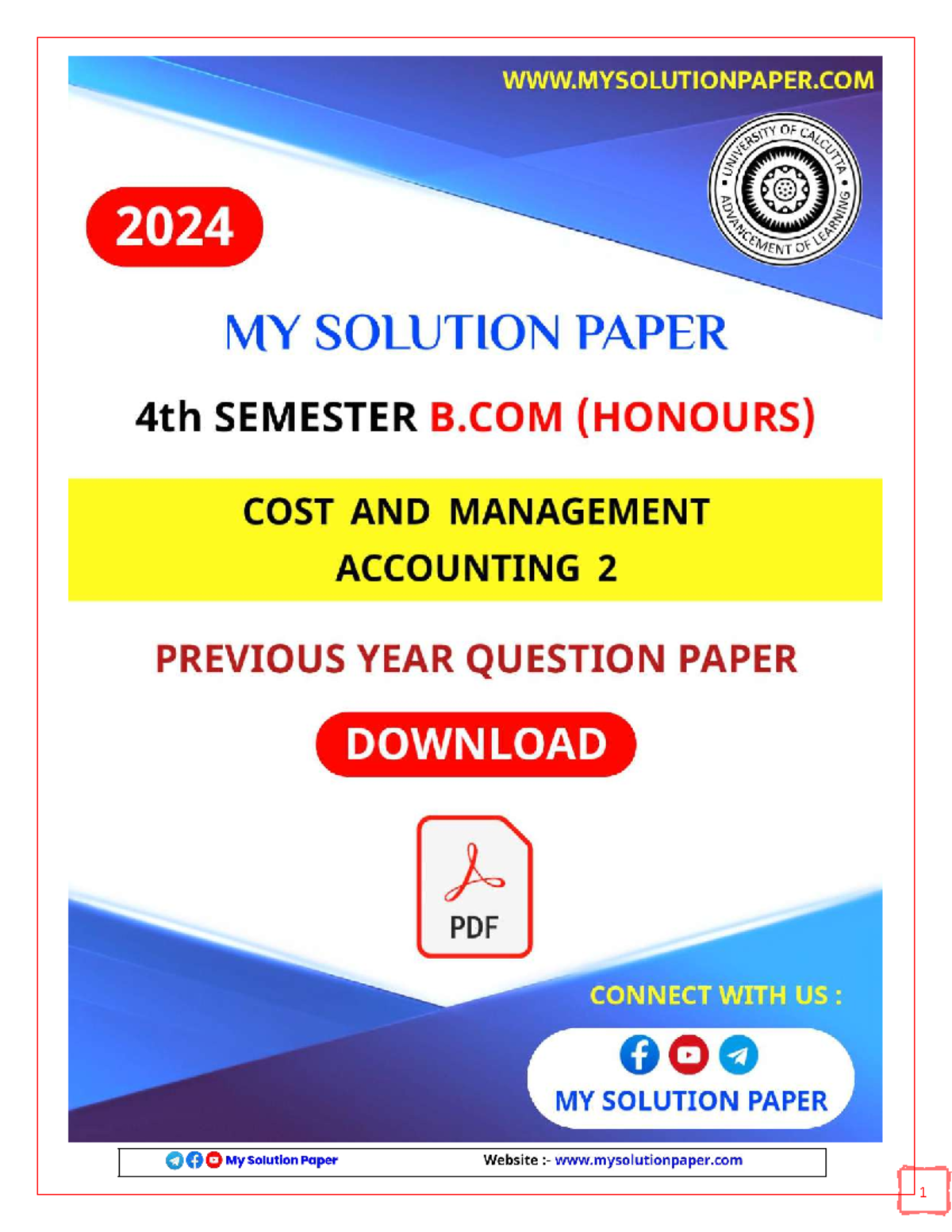2024 (H) 4th Sem Cost & Management Accounting II Previous Year Question ...