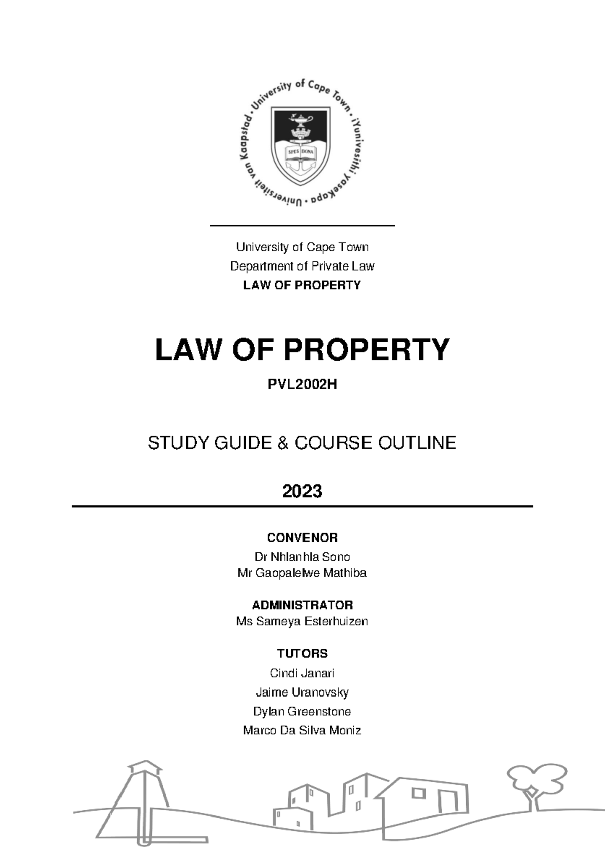PVL2002H 2023 Law of Property Study Guide & Course Outline - Studocu