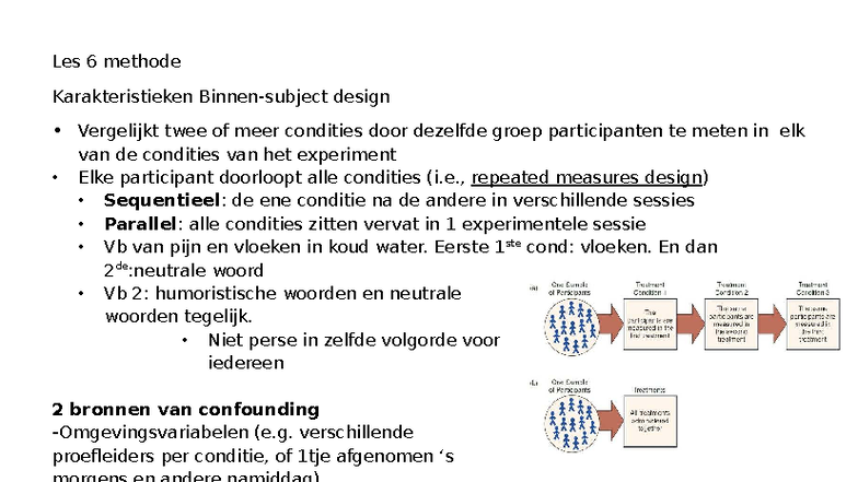 Methode Les 6: Overzicht van Karakteristieken en Design in Experimenten ...