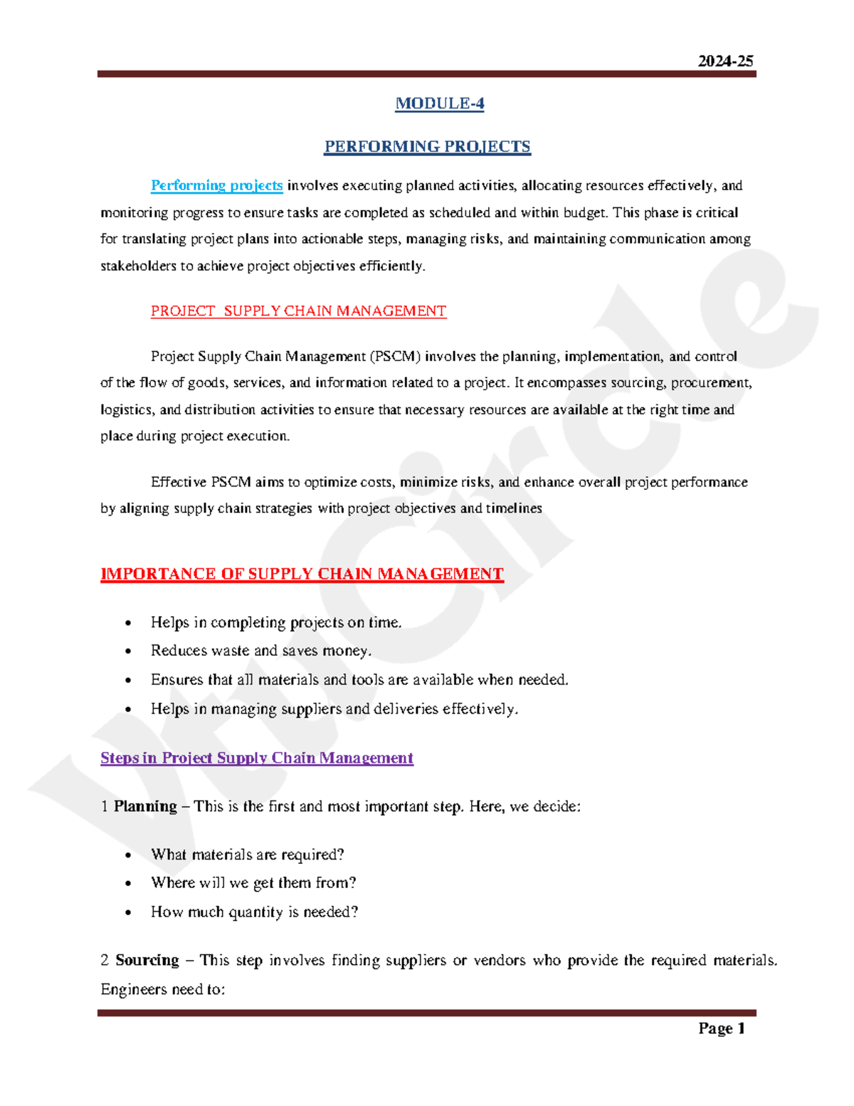 Performing Projects: PSCM & Balanced Scorecard Overview - Studocu