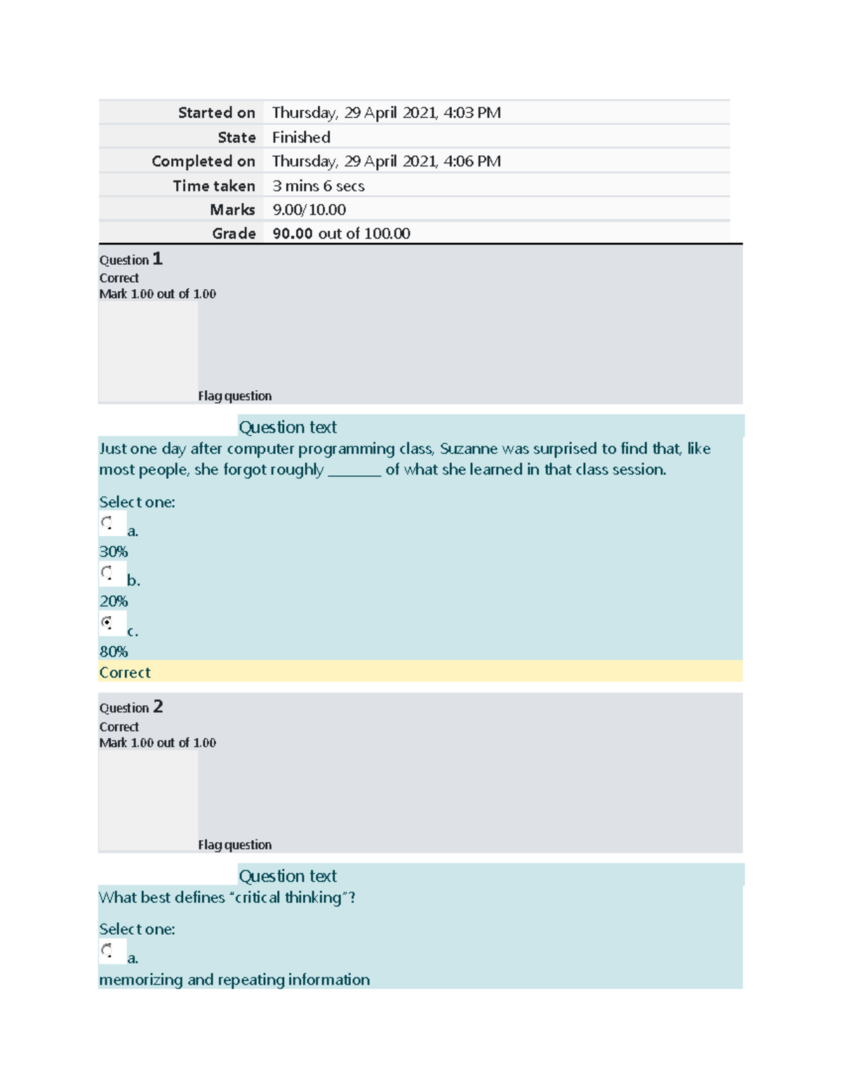 Quiz Notes for Course Code: [Insert Course Code Here] - Studocu