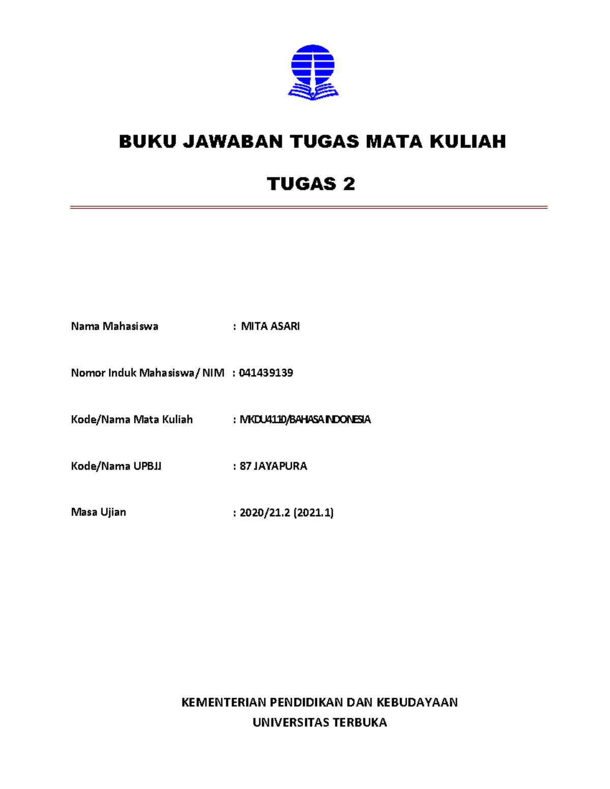 Bahasa Indonesia MKDU4110 Tugas 2: Efektivitas Pembelajaran Daring ...