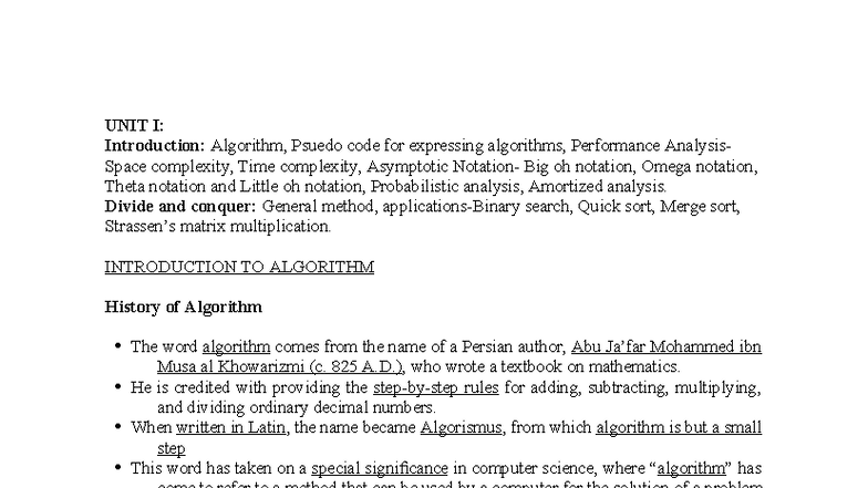 **CS101: Design & Analysis of Algorithms Notes - Comprehensive Overview ...