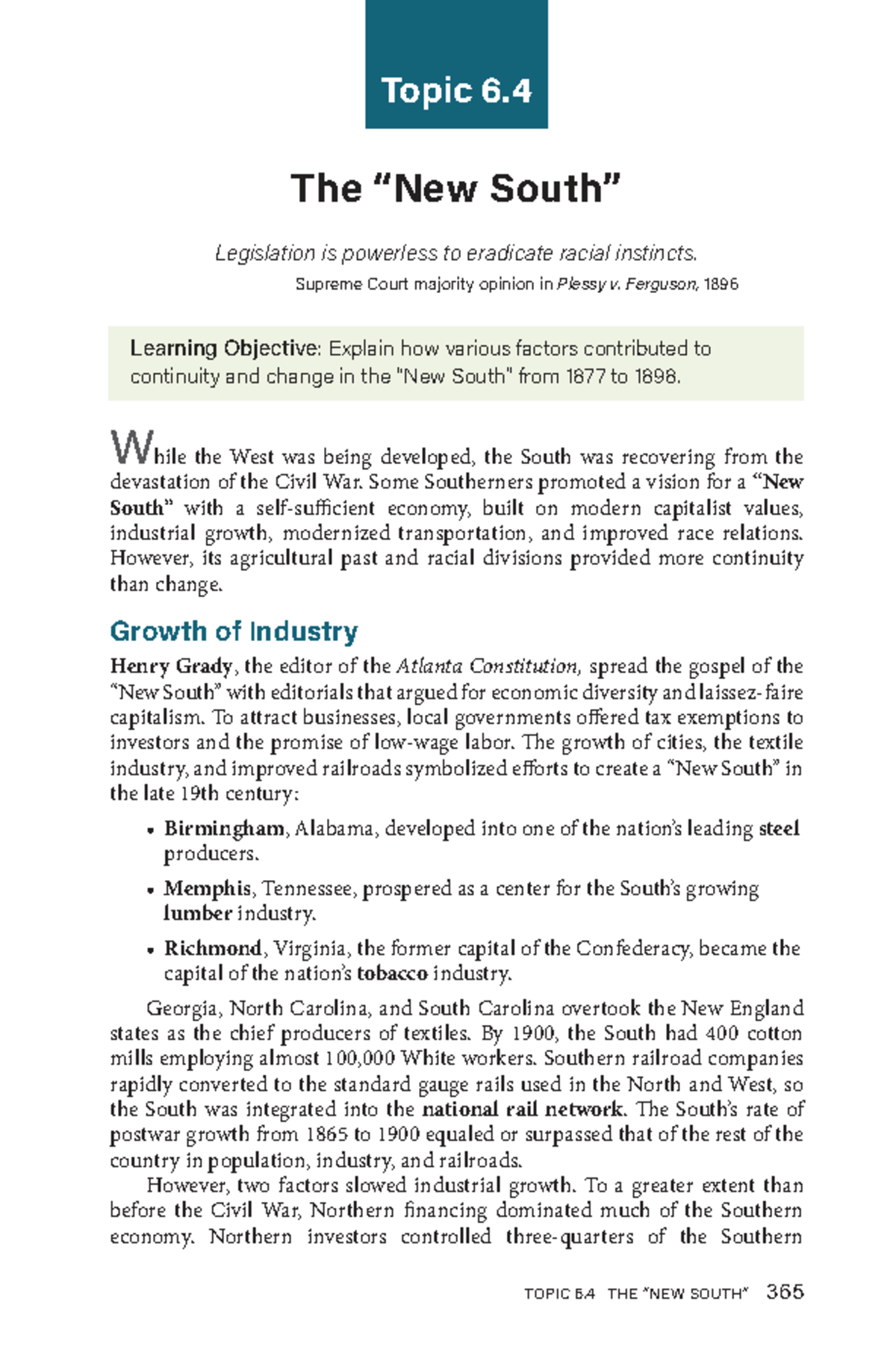 Unit 6 APUSH Notes: The South's Economic Struggles and Industrial ...