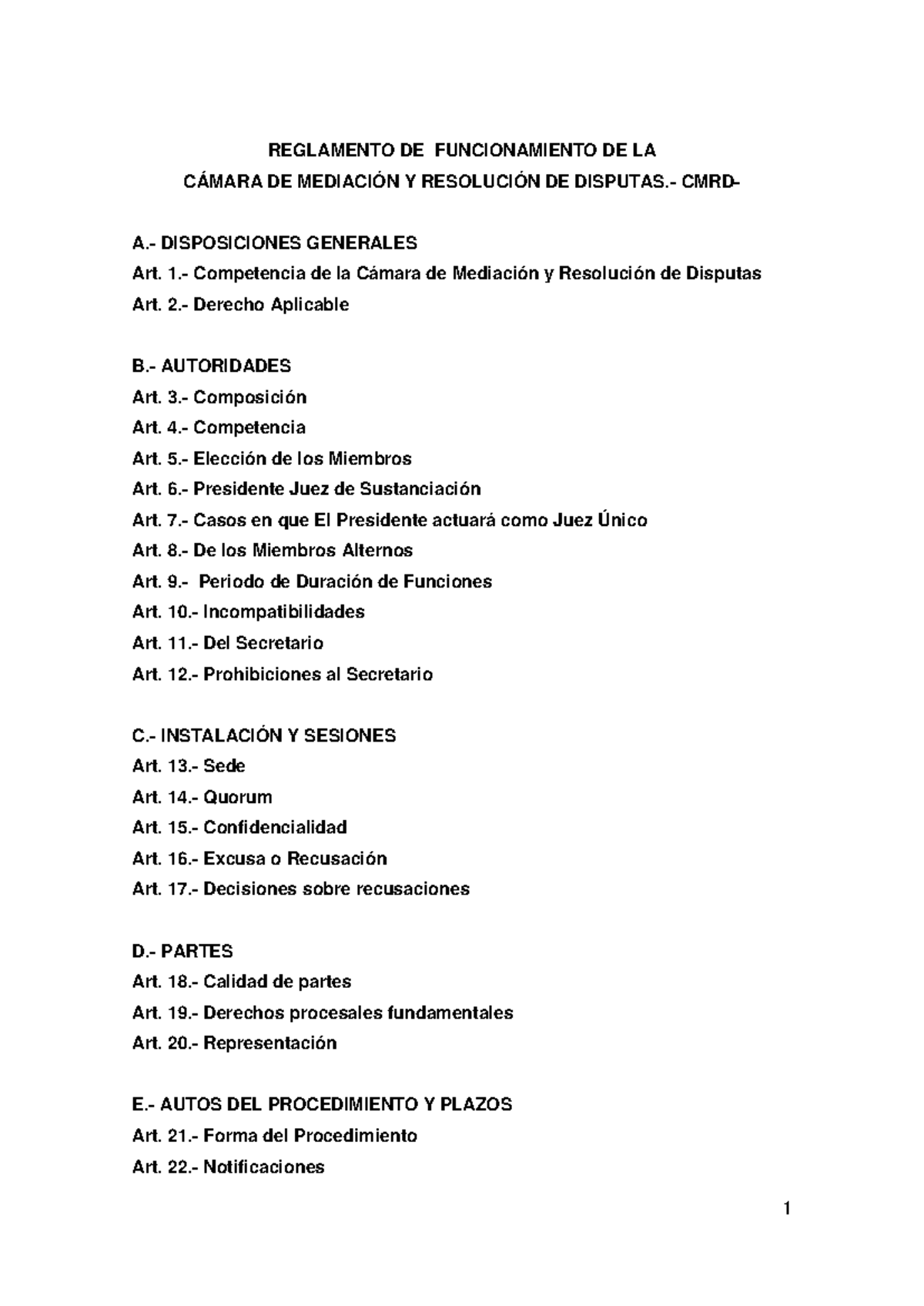 Reglamento de Funcionamiento de la CMRD 2021 - Versión Final - Studocu