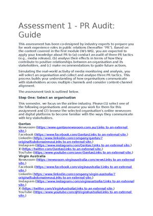 PR assignment Studocco - PR assignment RACQ PR campaign Audit AMB163 ...