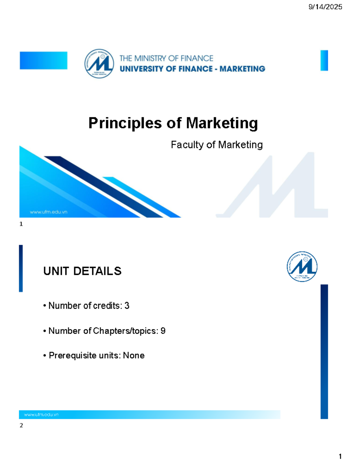 Principles of Marketing (MKT101) - Unit Overview and Key Concepts - Studocu
