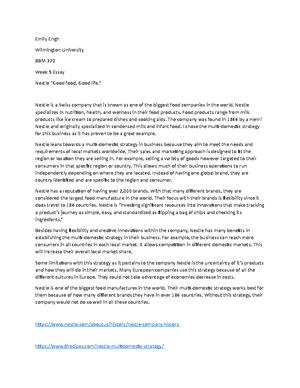 Week 4 writting assignment - Emily Engh Wilmington University BBM 402 ...