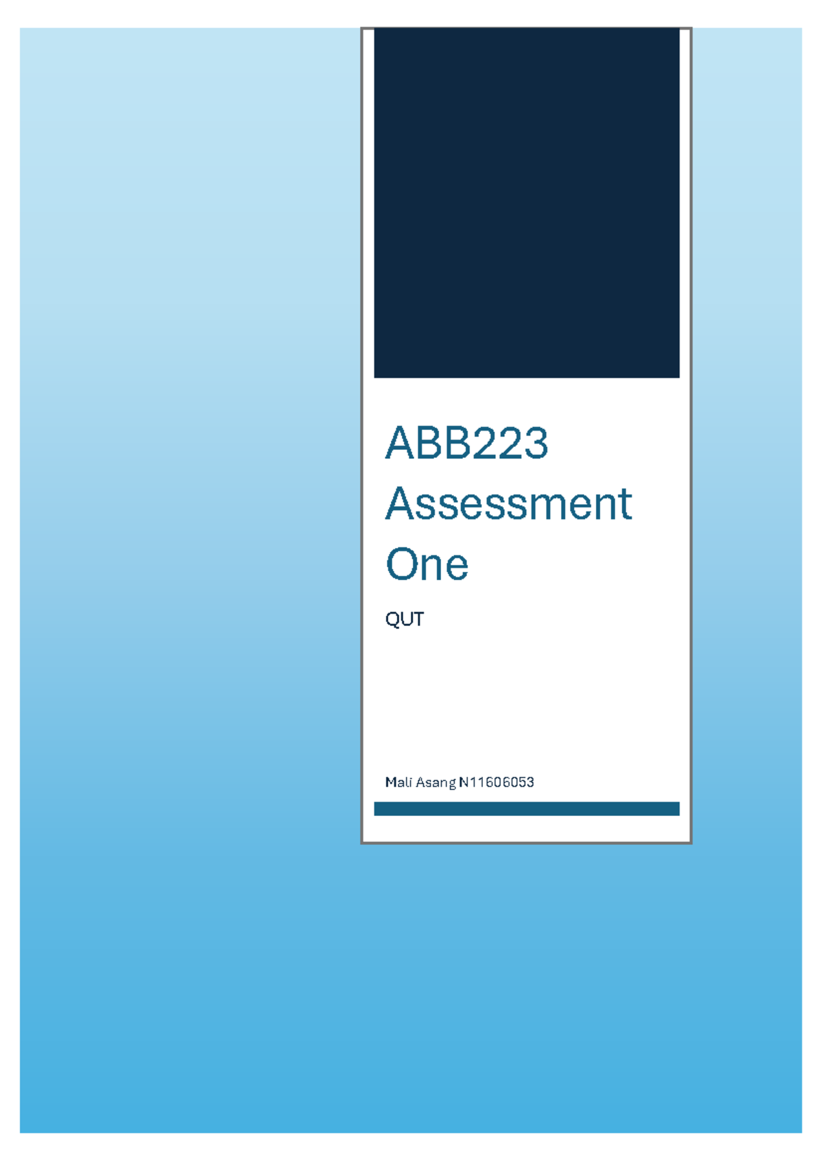 ABB223 N11606053 Risk Assessment Report on Site Safety Measures - Studocu