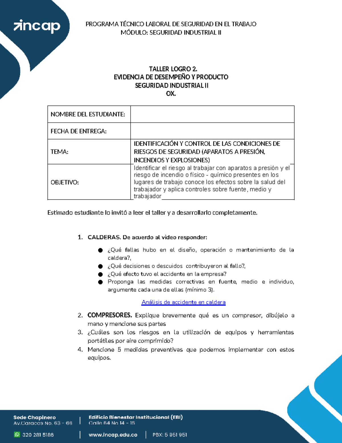 Taller Logro 2 OX: Identificación y Control de Riesgos en Seguridad ...