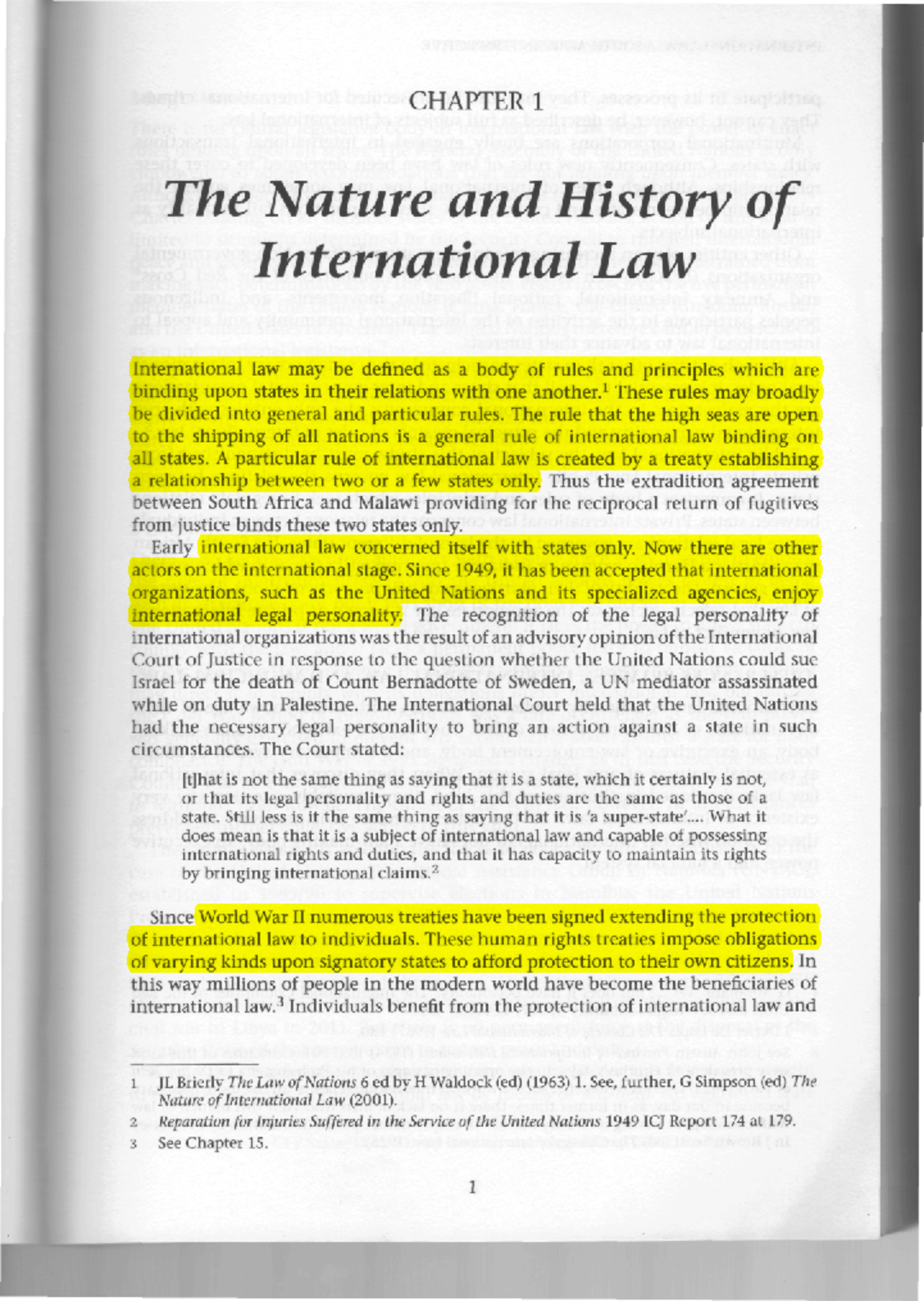 Chapter 1 - The Nature and History of International Law (LCP4801) - Studocu