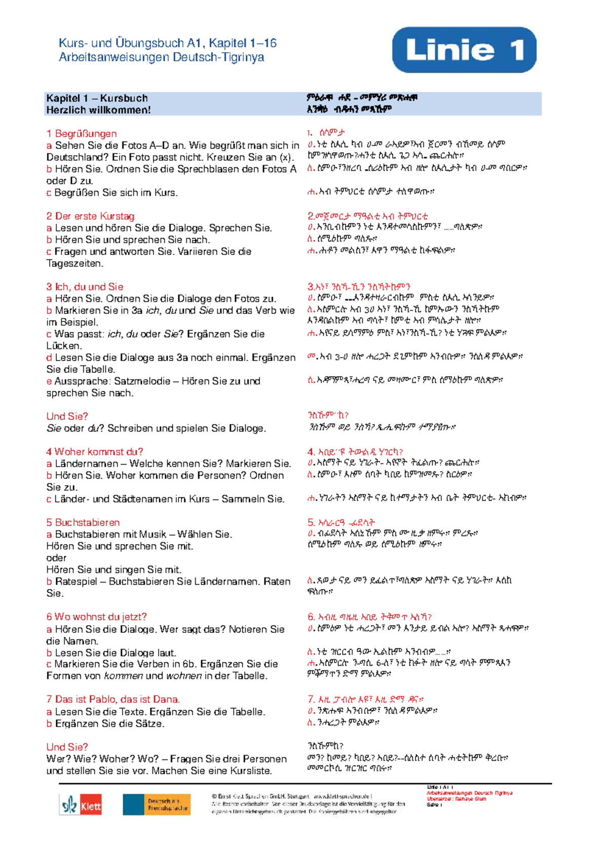 die neue linie 1 a1 pdf