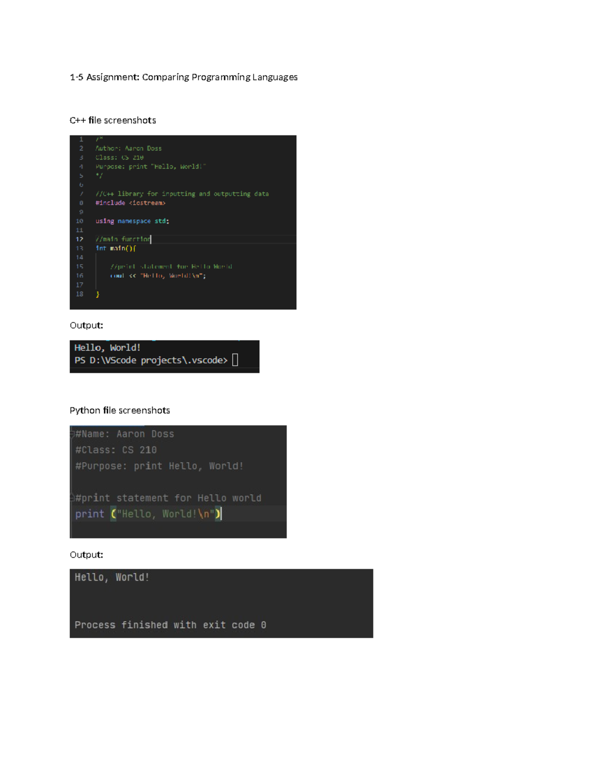 Comparing Programming Languages: Reflection on C++ & Python - Studocu