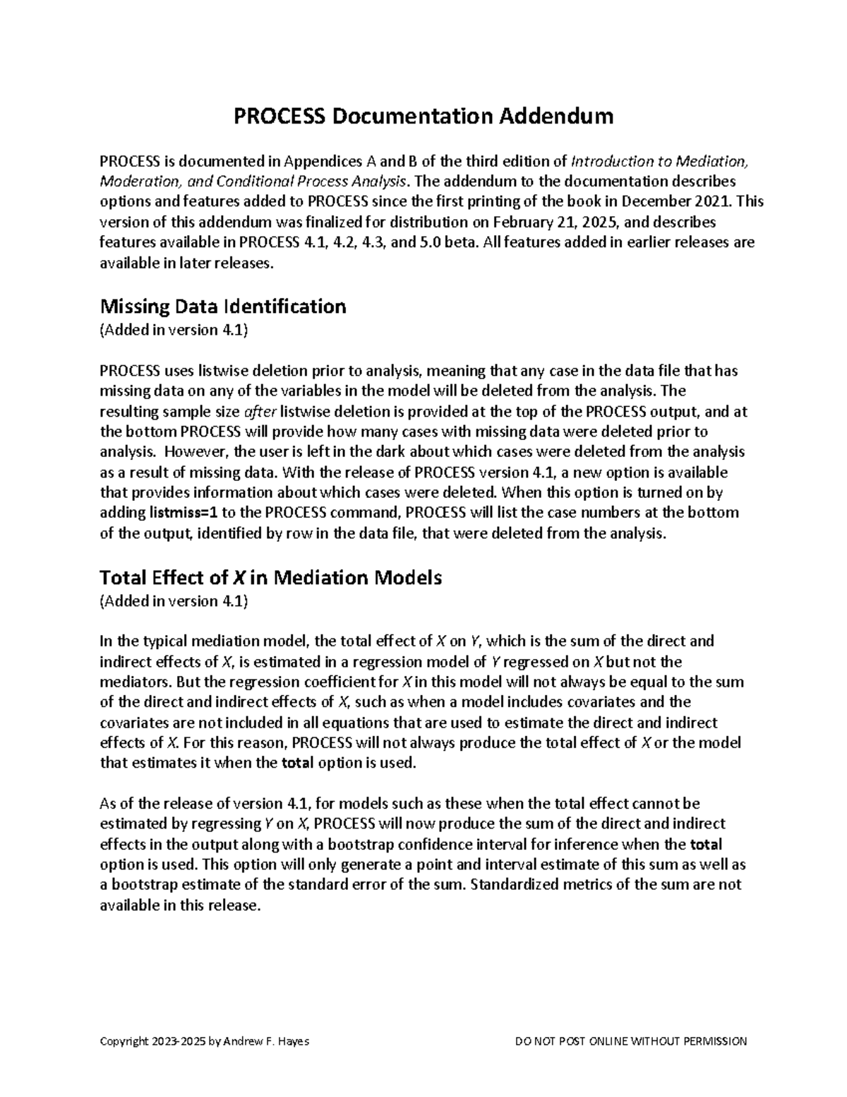Process documentation addendum for versions 4.1 to 5.0 - Studocu