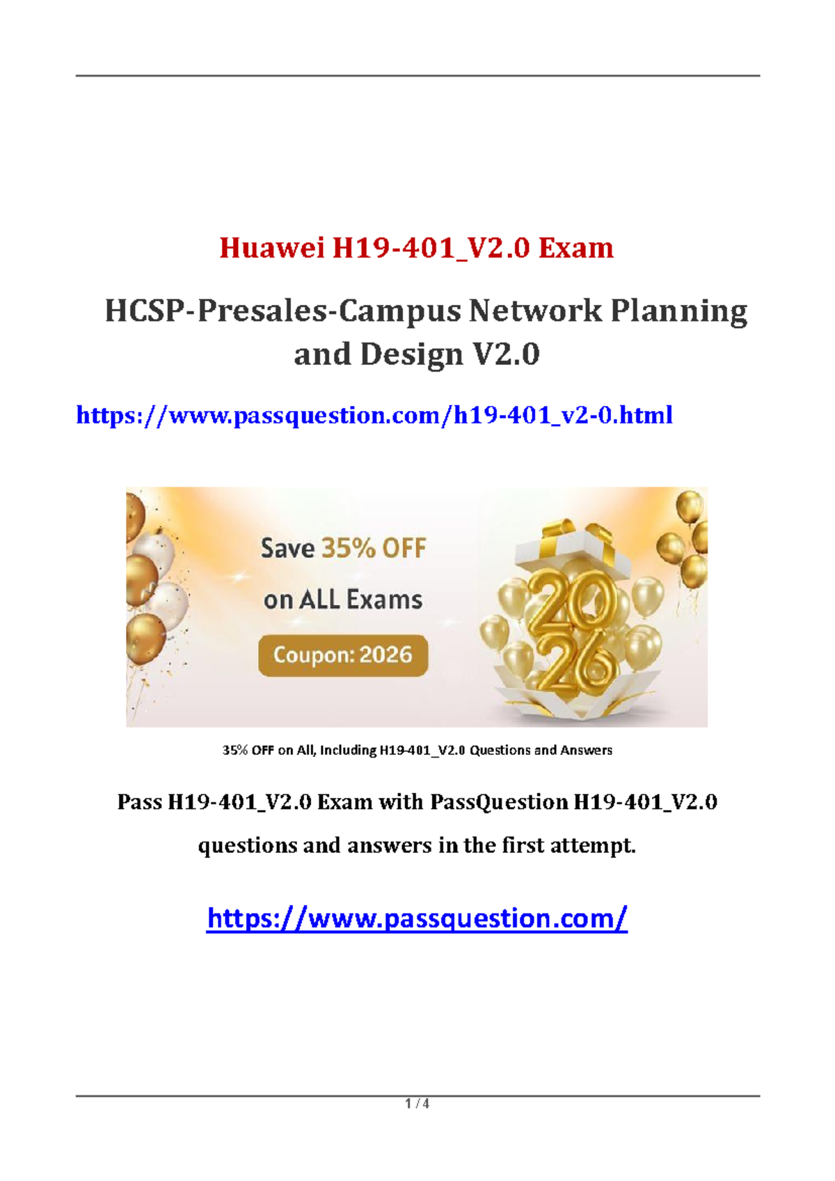 H19-401 V2.0 Final Exam Questions - HCSP-Presales-Campus Network Design ...
