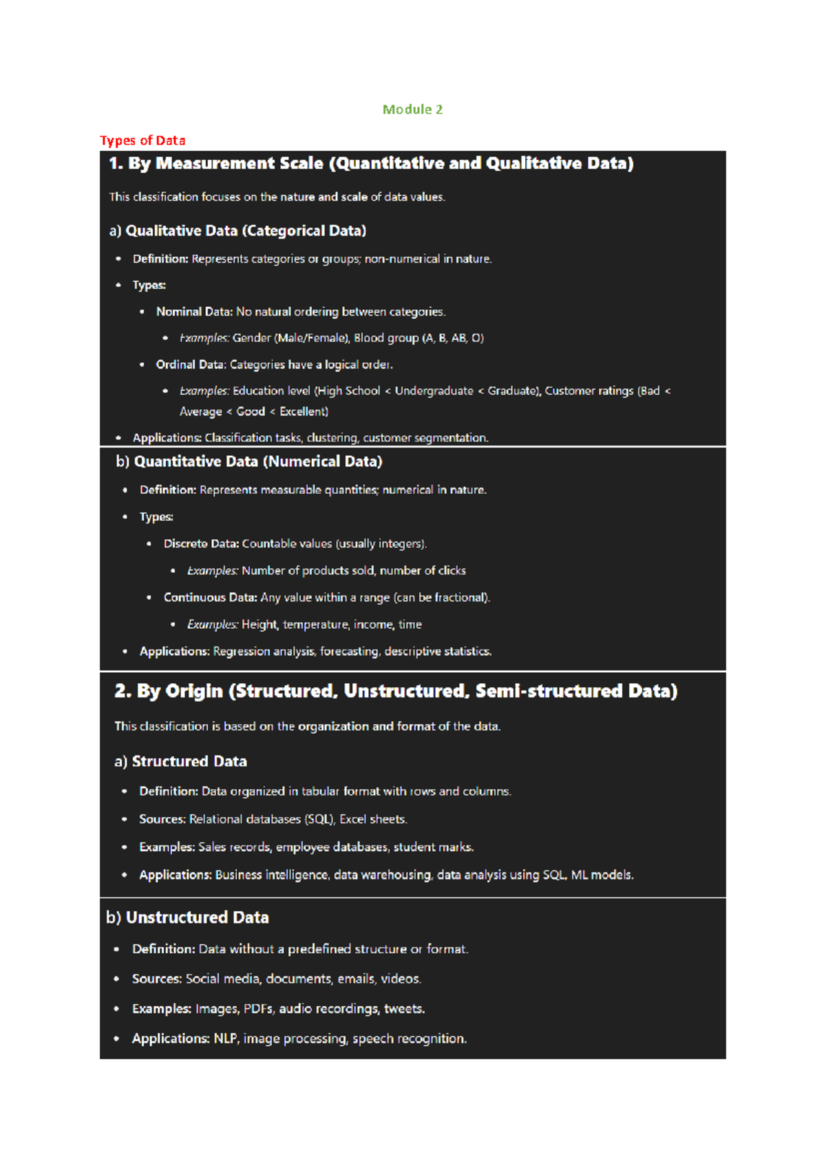 Module 2 - Computer science mathematics - Module 2 Types of Data ...