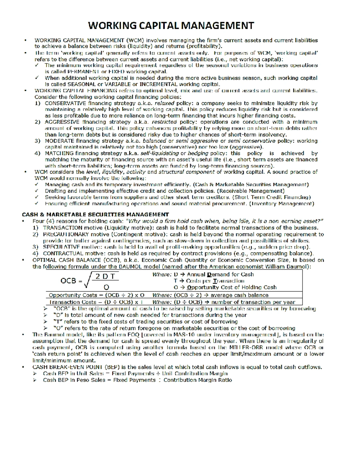 Cost accounting and cost management 1 chapter 1 system review notes ...